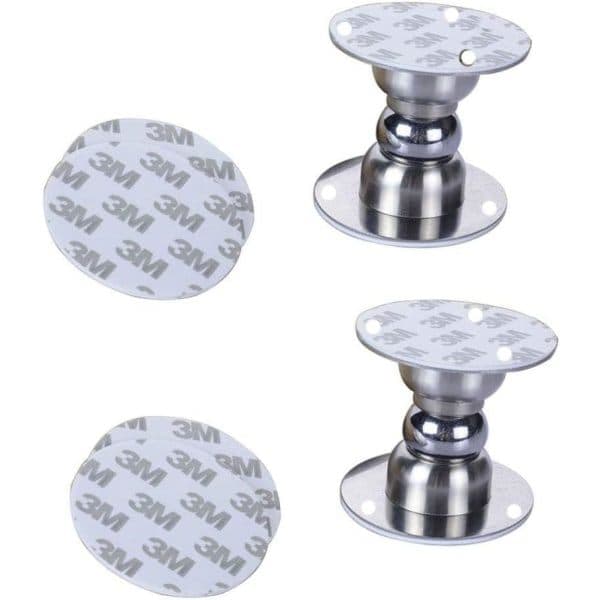 Magnetisk dørstopper, 2-delt kraftig 3M rustfrit stål mini blød fangst magnetisk dørstopper vægmonteret dørstopper