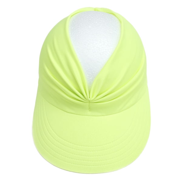 Solskyddskeps för damer, bred brätte, UPF 50+ UV-skydd, sommarhatt utan topp, strandhatt, hopfällbar, snabbtorkande solhatt, strand- och sportkeps, gul yellow