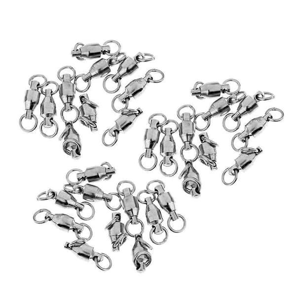 30 stk. Kraftige Kugleleje Svivel Massive Ringe Sorte Fiskesvirvler 5#
