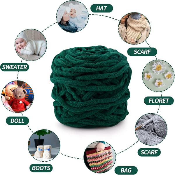Stickgarn 4x Stickgarn för Virkning, Mjukt Chunky Garn för Garnprojekt dark green