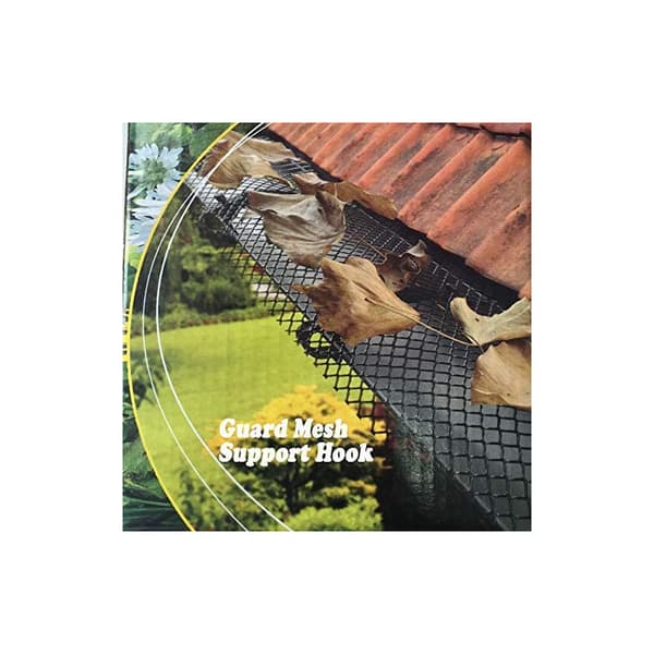 Robust højkvalitets tagrender net [inkluderer 12 kroge + 1 grill 6m x 15cm] tagbeskyttelse + bladværn