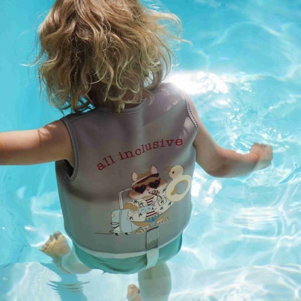 (Specialerbjudanden!) Simväst för småbarn, simjacka för barn Beige 2-4 år