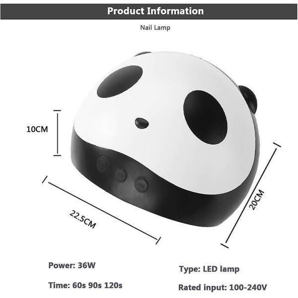 UV Gel Neglelampe - 36w Bærbar Led UV-lys til Gelpolishhærdning med 30/60/90-sekunders timerindstilling LCD-skærm Autosensor