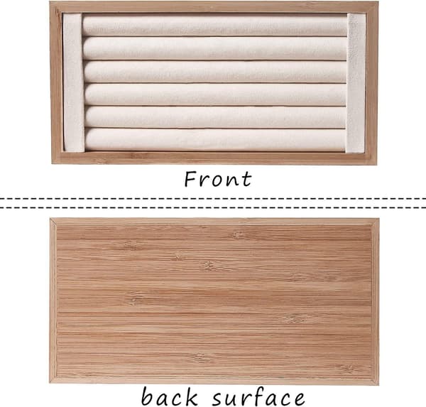 Bamburing Displaybricka for salg, ringholder stativ for utstilling, liten smykkeorganisator (beige)