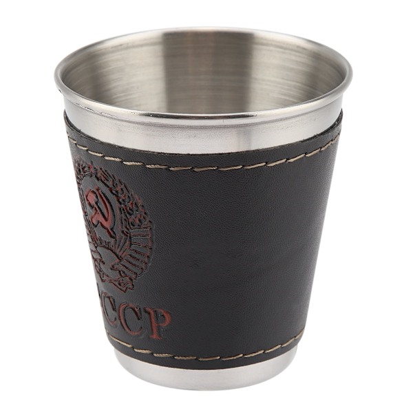 4 st 70ml Mini Bärbara Vinglas i Rostfritt Stål med Läderfodral för Resa Picknick, Bärbart Vinglas, Läderfodral Vinglas