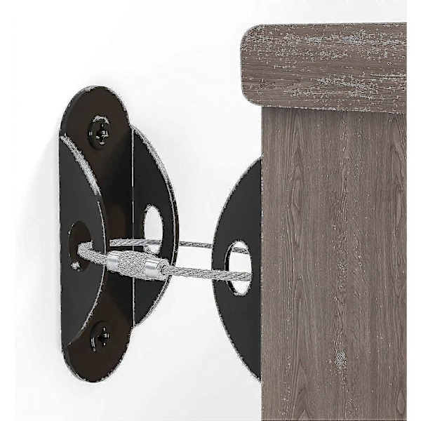 6 stk Møbelankere Sett For Barnesikkerhet, Møbelstropper Brukes For Å Forhindre Fall Og Tippbeskyttelse, Kommode Eller Skap Til Veggankere black 12 pcs black