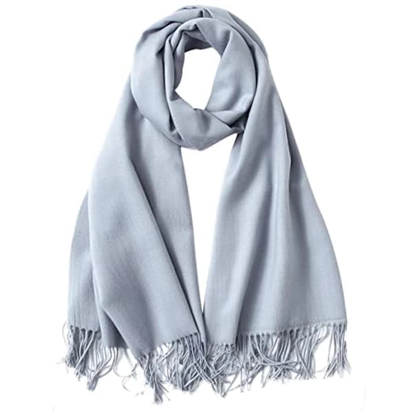 Askeblå Dame Stor Blød Kashmir-lignende Pashminasjal Wraps Li