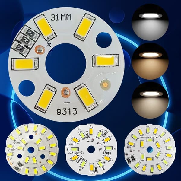 5 stk. LED lyskilde chip lysdiode 3&3W 3&3W 3&3W 3&3W