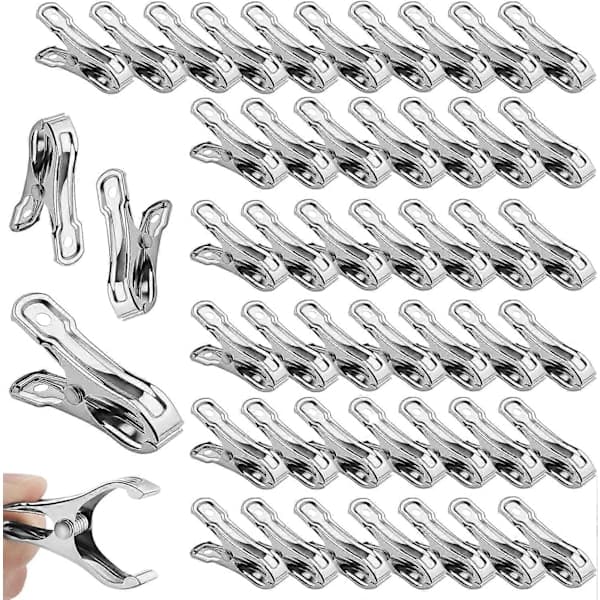 Metall Växthusklämmor 50-pack Rostfria Trädgårdsklämmor Starkt Grepp Klämmor för Växtskydd och Kläder