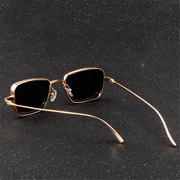 Vintage Metal Steampunk Solbriller Stilful Retro Shades UV400 Briller Gold-Brown