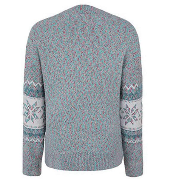 Dam Pullover Tröja Jultröja Varm Pullover Tröjor Jumper Jul Turtleneck Tröja Rosa Gray XL