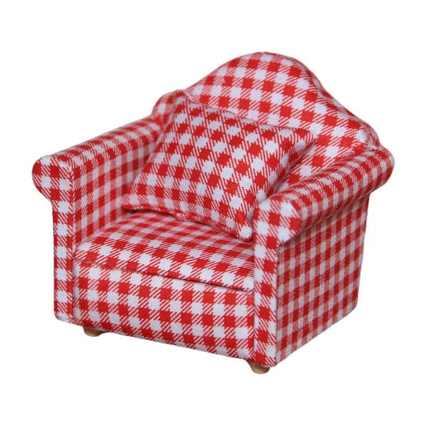 Landstilsoffa Mini Sofa Dukkehussofa Miniatyr Sofa og Sæt Træ Simulering Møbler Pigefavoritgave null - 9