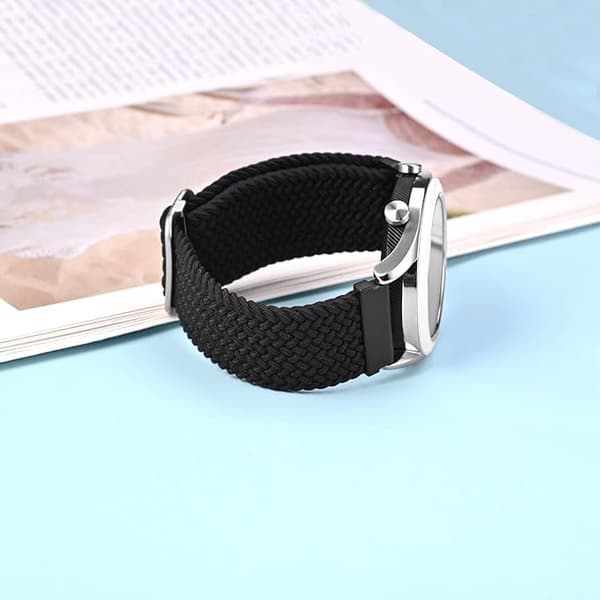 Justerbart vevd nylonarmbånd, Unisex, 22mm, Svart