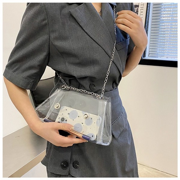 Kedje-axelväska Crossbody Väska TRANSPARENT transparent
