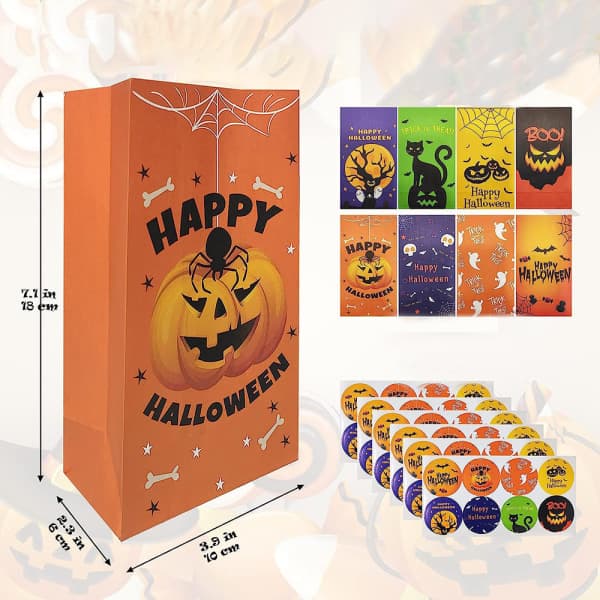 20 st Halloween pappersgodispåsar presentpåsar festdekorationer