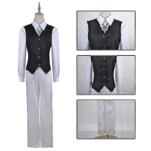 Anime Dazai Osamu Cosplay Kostume Bungo Stray Dogs Cosplay Lang Frakke Kappe Dazai Osamu Paryk Halloween Jul Kostume Paryk kun XXL