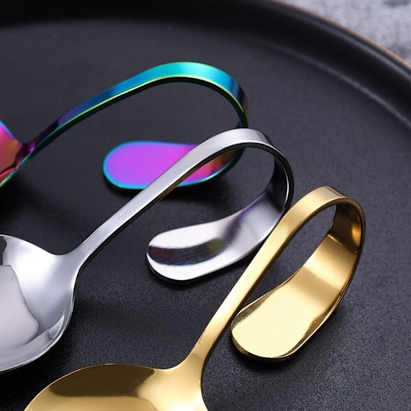 Kaareva Kahva Lusikka Annoslusikat MONIVÄRINEN PYÖRÄ PYÖRÄ Monivärinen Multicolor Circular-Circular