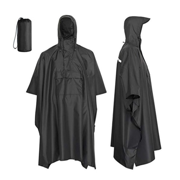 Regnponcho med hætte, vandtæt regnjakke til mænd, kvinder