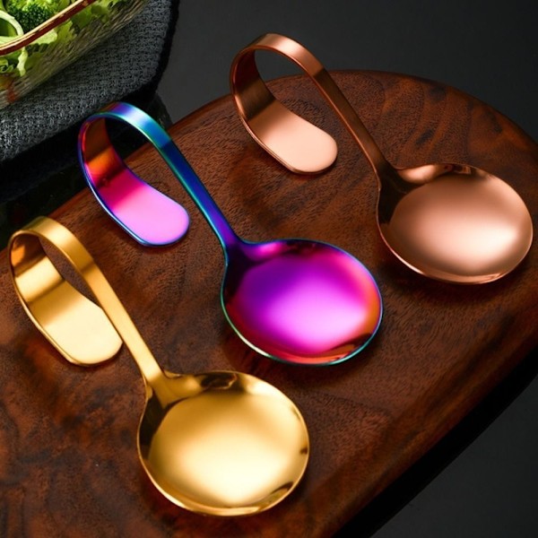Kaareva Kahva Lusikka Annoslusikat ROSE GOLD PYÖREÄ PYÖREÄ Rose Gold Rose Gold Circular-Circular