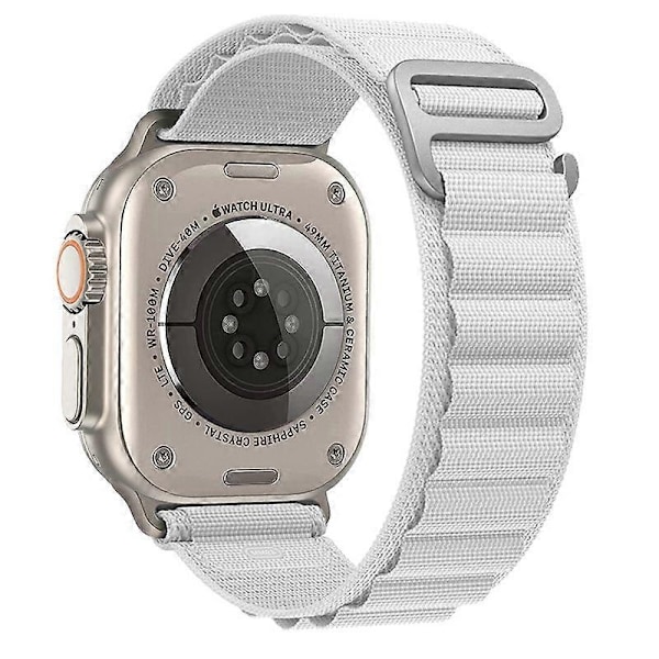 Armband för Alpine Loop Nylonarmband correa iwatch Series Ultra 8 SE 7 6 3 5 Kompatibelt Apple Watch Armband-Xin Vit 38mm 40mm 41mm White