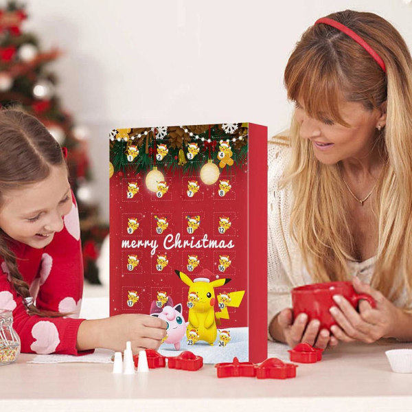 Jul Adventskalender 24 stk Anime Figurer Adventskalender Overraskelsesgaver Æske til Jul Børn Gave