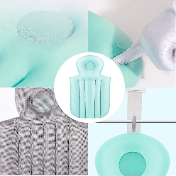 (Spesialkampanje) Helkropps Badekudde, Badekar Kudde, Spa Badekar Kudde Ergonomisk Kudde For-hhny blue A blue