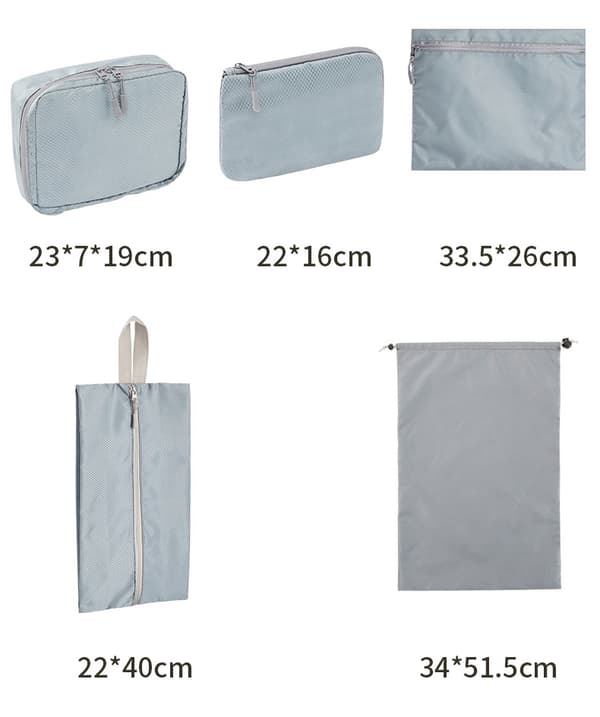 8 stk./sæt Beige Rejseopbevaringspose, minimalistisk foldbar polyester opbevaringspose til rejser