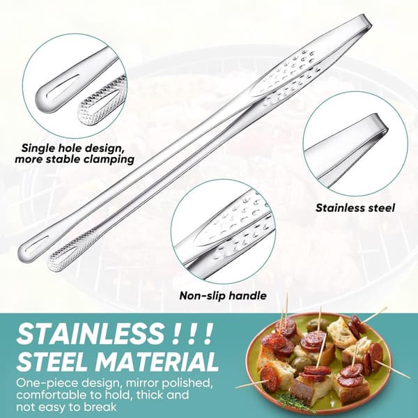 6-delt grilltangsæt i rustfrit stål - 28 cm koreansk og japansk stil