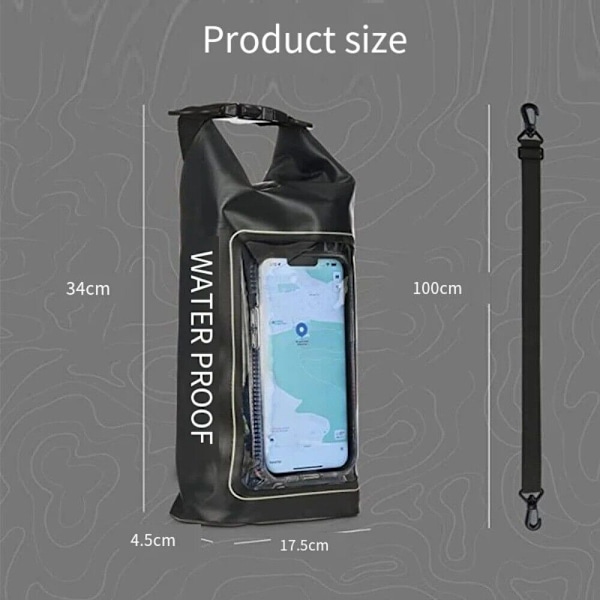 2L Vattentät Väska Messenger Bag SVART SVART Black Black