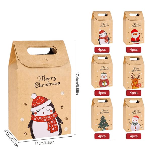 24 st Julklappspåsar Jultomte Julafton presentförpackning Julklappsaskar