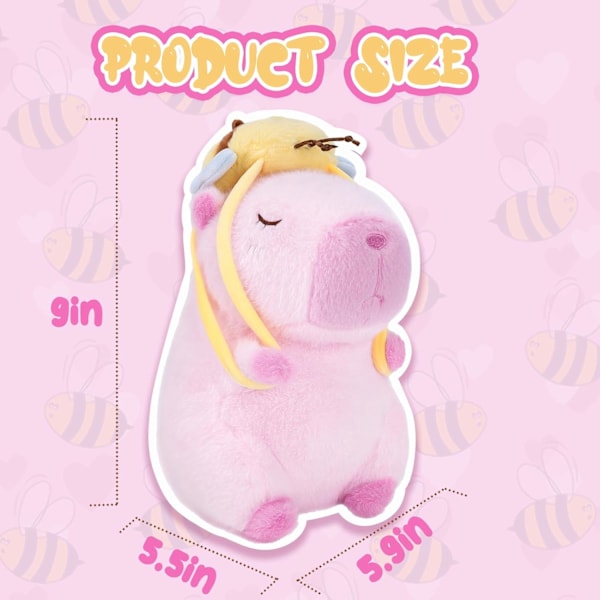 (Cherub Kapybara - Pieni) Kapybara Pehmolelu - 23 cm Söpö Kapybara Pehmoeläin Kilpikonnarepulla, Kawaii Kapibara Pehmolelu Lapsille ja Aikuisille