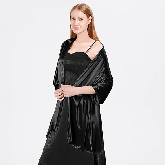 Satengsjal for kvinner Bryllupssjal Passer til aftenkjole Elegant Chic Sjal Passer til Gray