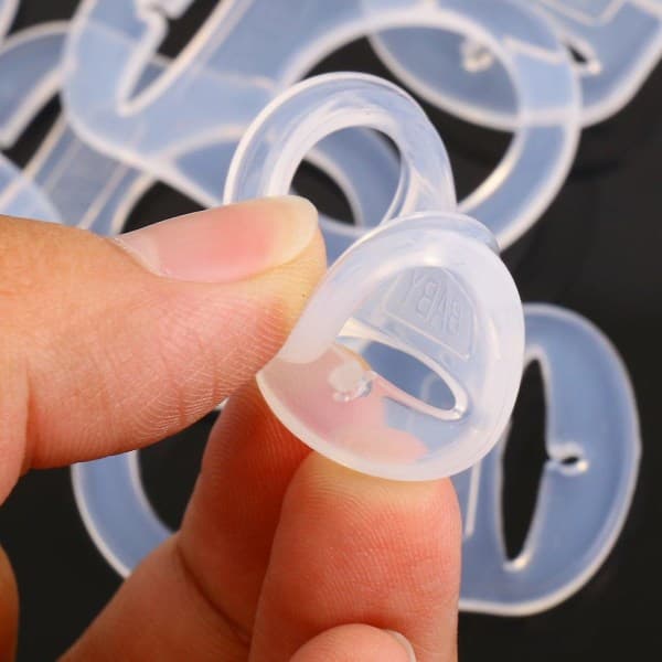 10 stk. Knap Silikonering Knapholder Dukkeadapter Transparent