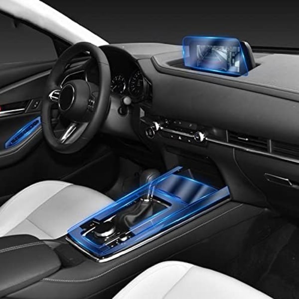 Bil Interiör Mittkonsol Transparent TPU Skyddsfilm Navigationstillbehör, Passar Mazda CX-30 2020-2023 Style a Forrhd