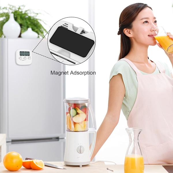 (Specialerbjudanden!) Kökstimer med Stor LCD-Skärm, Digital Kökstimer för Matlagning, Magnetisk Stoppur, Timer med Hög Alarm, Äggtimer, Vit