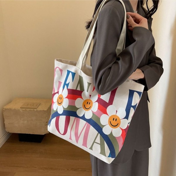 Damehåndveske Canvas Tote Bag Messenger Bag