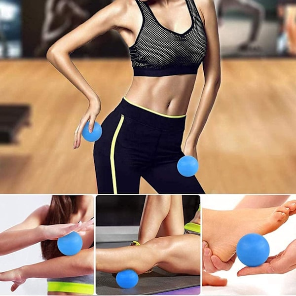 Massage Hockeyboll för myofasciell avslappning, fötter, rygg, triggerpunktsbehandling, muskelknutor, yoga Blue