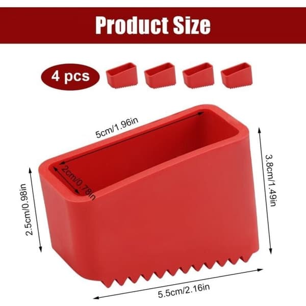 4 Gummifødder til Stiger, 50x20mm Universelle Erstatningsfødder til Foldestiger, Kompatible med DE