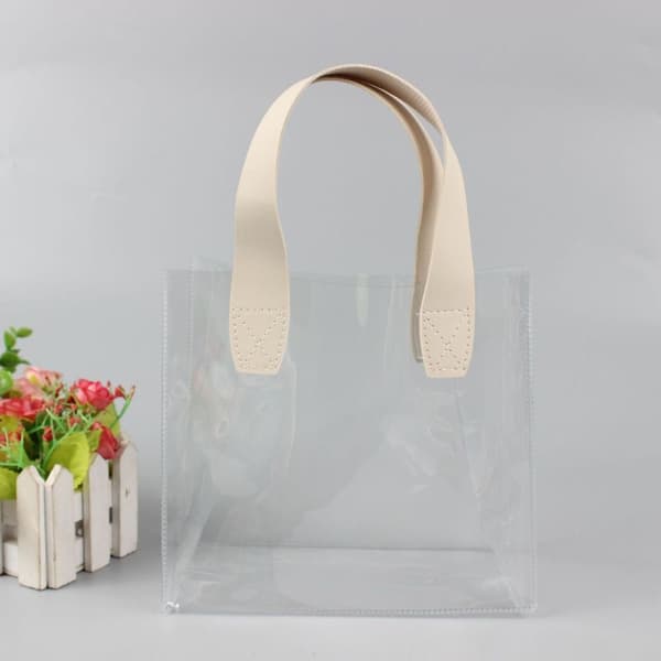 Transparent stofpose Indkøbsposer HVID MM Hvid White M-M