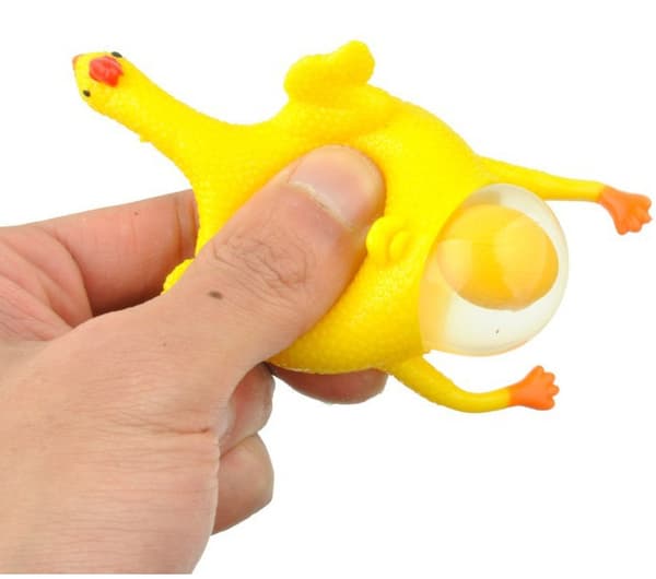 2-pakning 9 cm Roliga Squishy Leker Kylling og Egg Stressavlastning