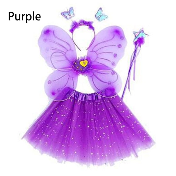 4-pack Fe älvingsskjort Prinsessakostymset PURPLE purple