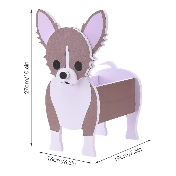 Hundepotte i form af en Chihuahua - Dekoration til haven - 26 cm