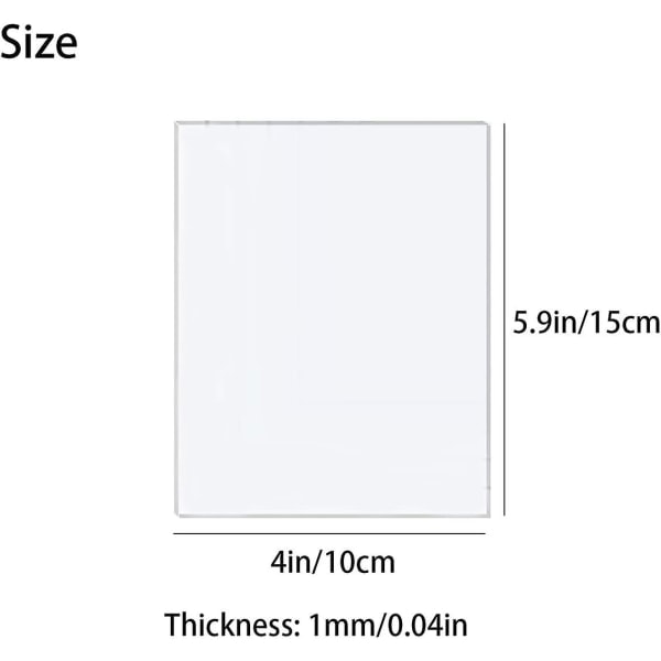 10 stk Akrylplader 1mm - Klare Plexiglas Plastplader til Håndværk