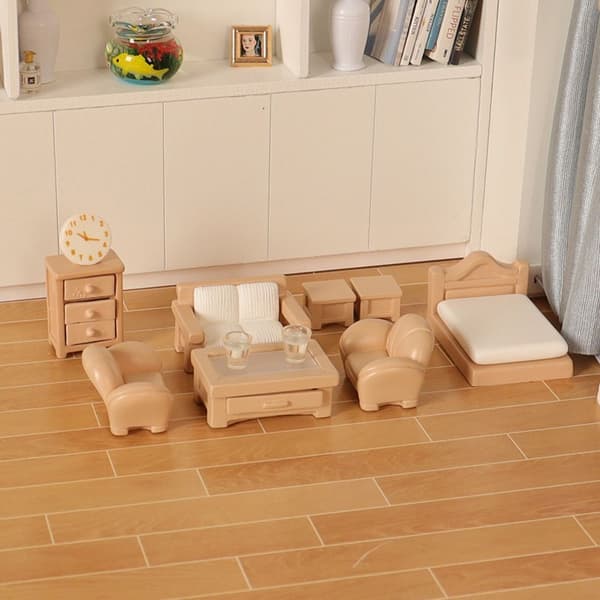 Dukkehus Miniatyr Sofa Te Bord 4 4 4 4