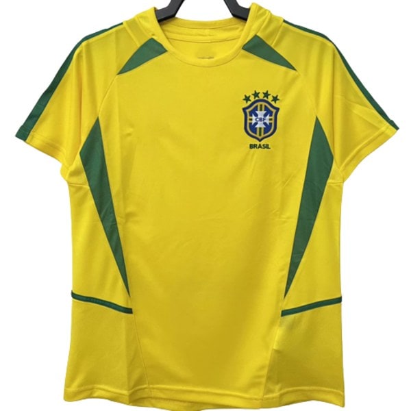 2002 Brasilien Hjemme Fodboldtrøje Træning Uniform Kortærmet T-shirt Away L