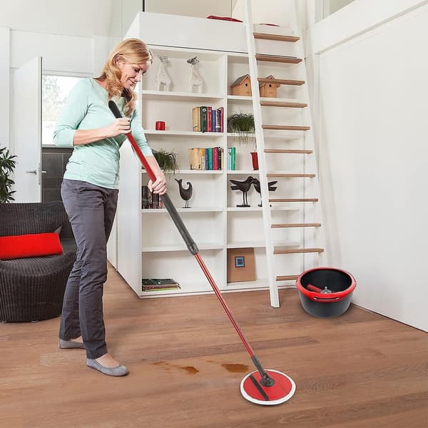 3-pakning moppefyll for Vileda Spin and Clean Mop - Erstatningshode for Spin Mop - Vaskbart gjenbrukbart mikrofiberhode for gulvrengjøring Red