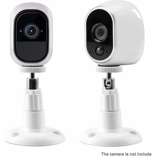 2-pack Väggfäste för inomhus-/utomhussäkerhetskamera, justerbart takfäste för Arlo, Arlo Pro och andra kompatibla modeller (vit)