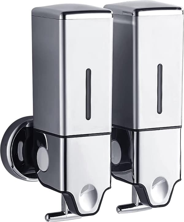 Vægmonteret Sæbedispenser - Sæbedispenser - Vægmonteret - 2 Beholdere - 2x500ml