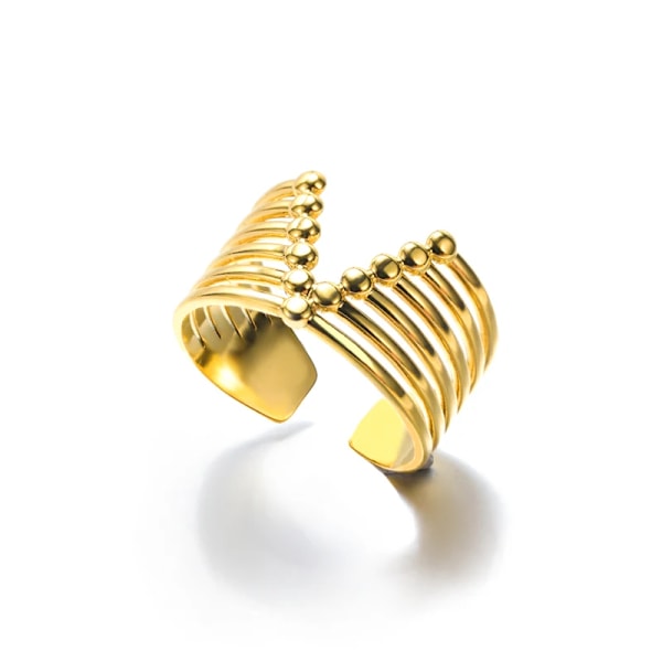 Punk Stil Geometriske Store Ringer Rustfritt Stål Justerbare Brede Ringer For Rock Kvinner Menn Smykker anillo hombre Mørk Blå Dark Blue Resizable