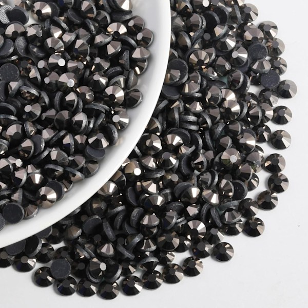 6000 kpl Hematiitti Hotfix Strassi, SS10, 2,7-2,9 mm askarteluun ja vaatteisiin, Hematiitti Hematiitti SS10 Hematite